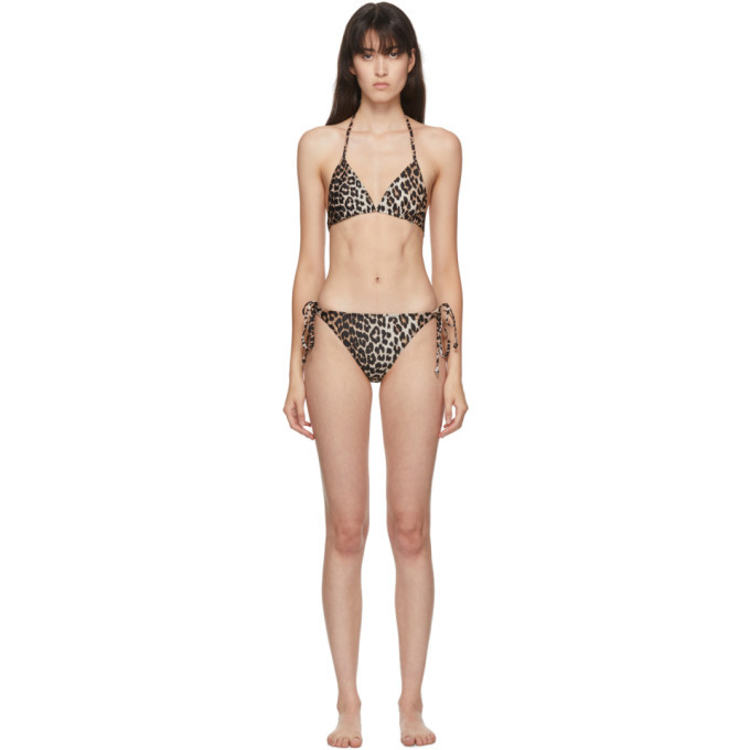 ビキニ Ganni Animalier bikini bottom GANNI leopard-print Bikini Bottoms | Brown | FARFETCH TR