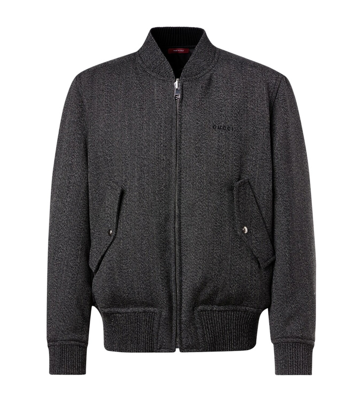 Photo: Gucci Herringbone wool bomber jacket
