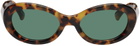 Dries Van Noten Tortoiseshell Oval Sunglasses