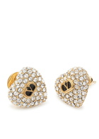 Valentino Coeur Royal Crystal-embellished Stud Earrings - Gold - One Size