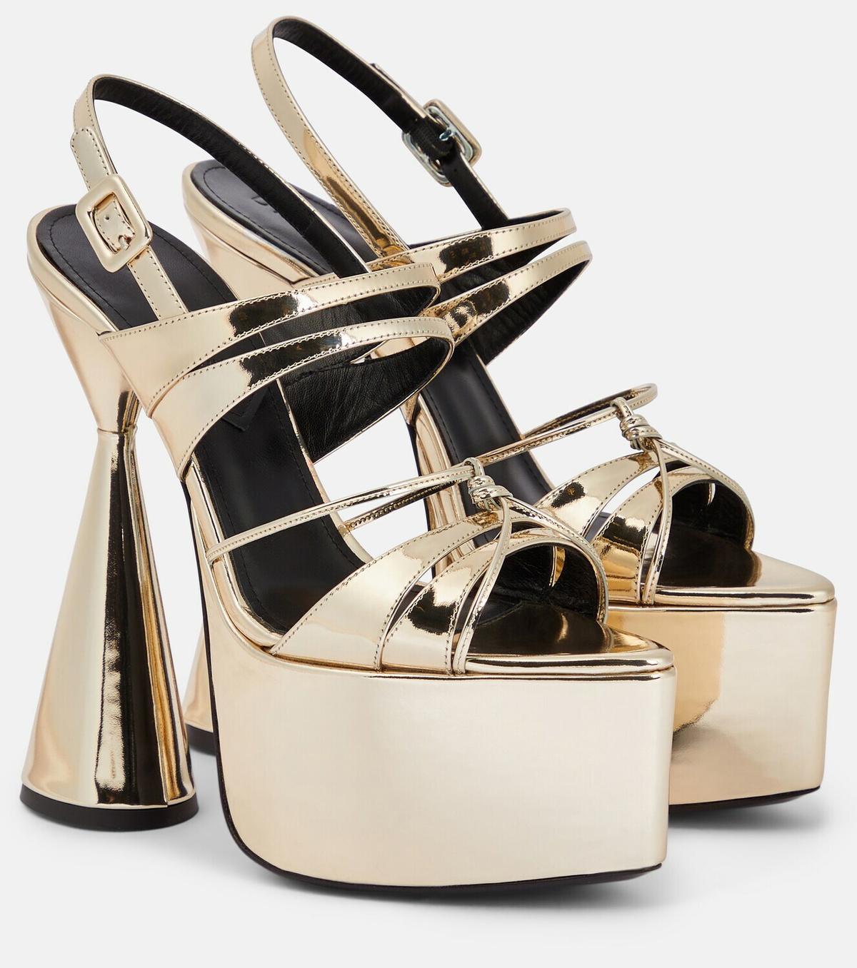 D'Accori Belle metallic leather platform sandals