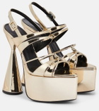D'Accori Belle metallic leather platform sandals