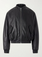 424 - Leather Bomber Jacket - Black