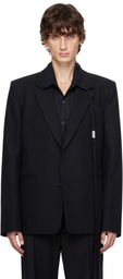 Ann Demeulemeester Black Serge Fitted Blazer