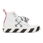 Off-White White and Grey Vulcanized Mid-Top Sneakers