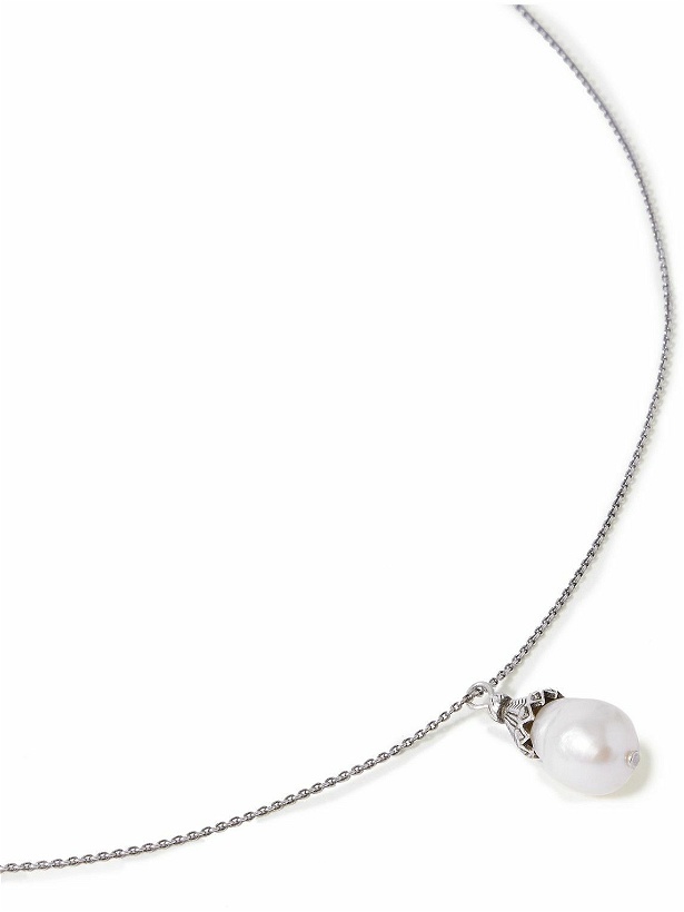 Photo: SAINT LAURENT - Silver-Tone Pearl Pendant Necklace