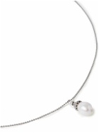 SAINT LAURENT - Silver-Tone Pearl Pendant Necklace