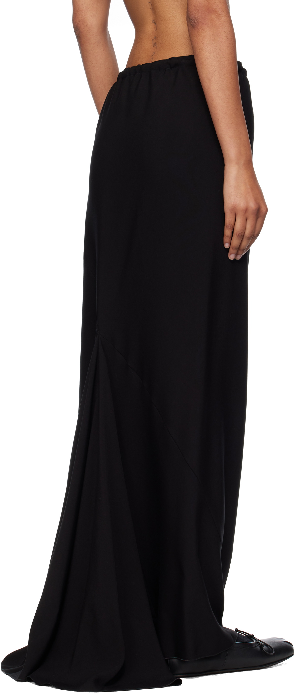 Ann Demeulemeester Black Sheila Long Bias Maxi Skirt