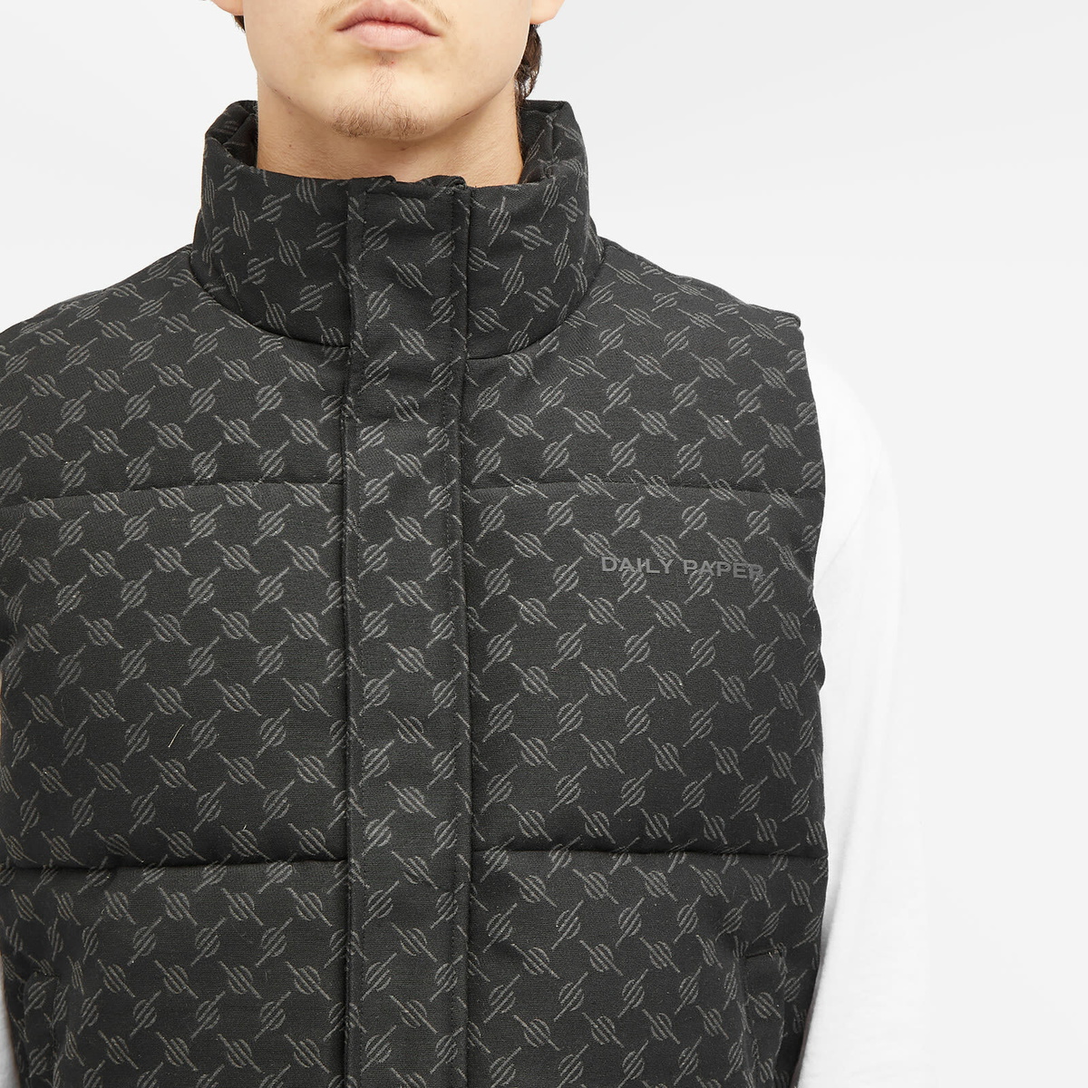 Daily Paper Men's Pondo Monogram Down Vest in Black
