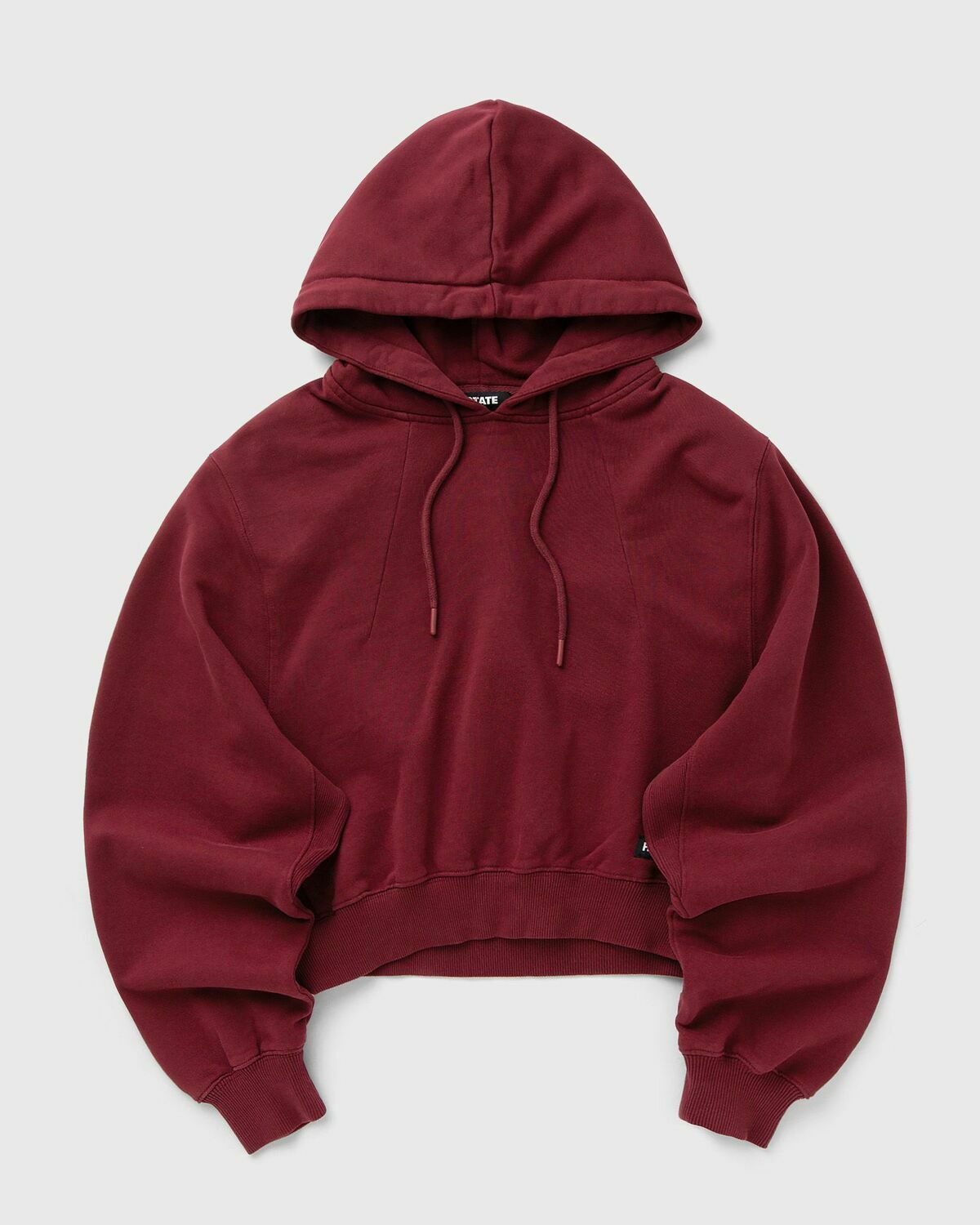 ROTATE Birger Christensen TERRY BACK CROPPED HOODIE Red Womens Hoody