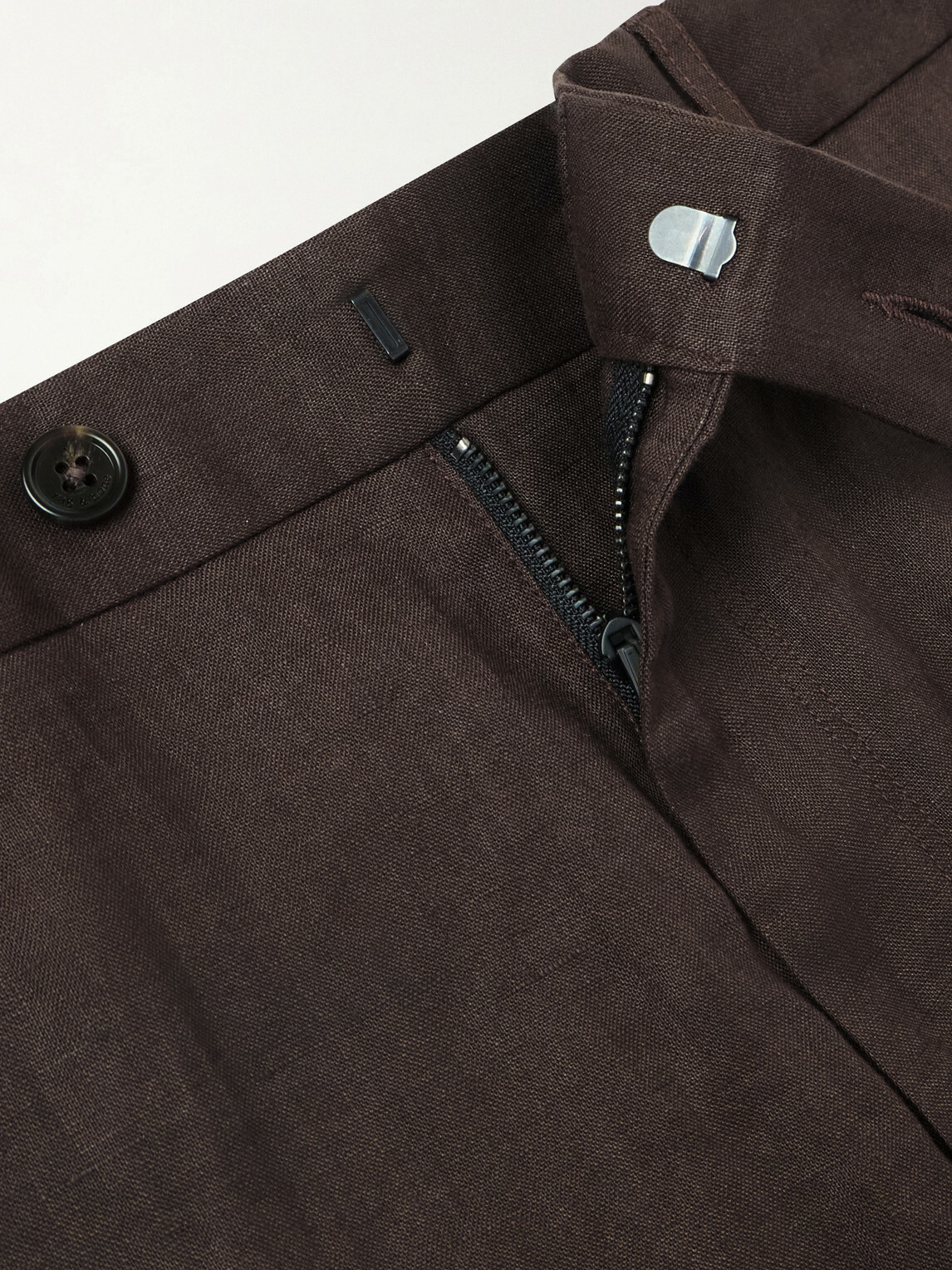 Rag & Bone - Evan Straight-Leg Pleated Linen Trousers - Brown