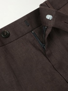 Rag & Bone - Evan Straight-Leg Pleated Linen Trousers - Brown