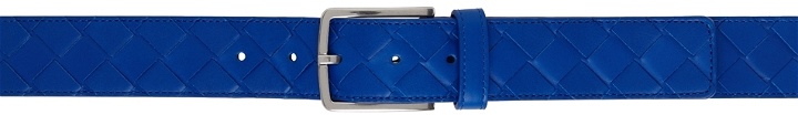Photo: Bottega Veneta Blue Intrecciato Belt