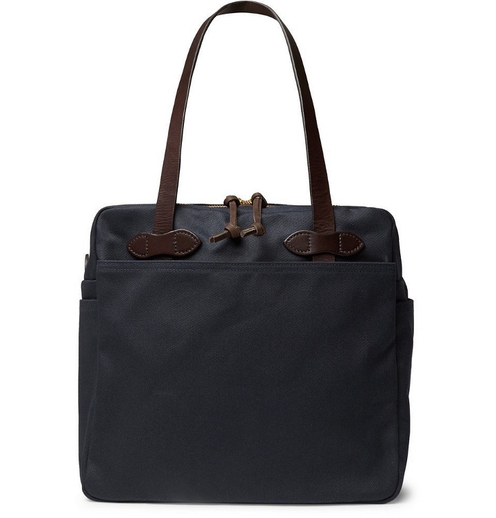 Photo: Filson - Leather-Trimmed Cotton-Twill Tote Bag - Men - Navy
