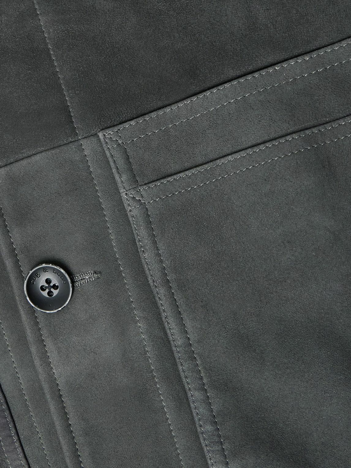 Rag & Bone - Graham Corduroy-Trimmed Suede Jacket - Gray