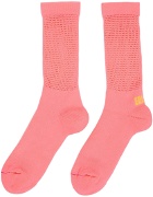 ERL Pink Knit Mesh Socks