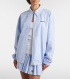 Miu Miu Logo gingham cotton blouson jacket