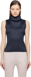 PLEATS PLEASE ISSEY MIYAKE Navy New Colorful Basics 4 Tank Top