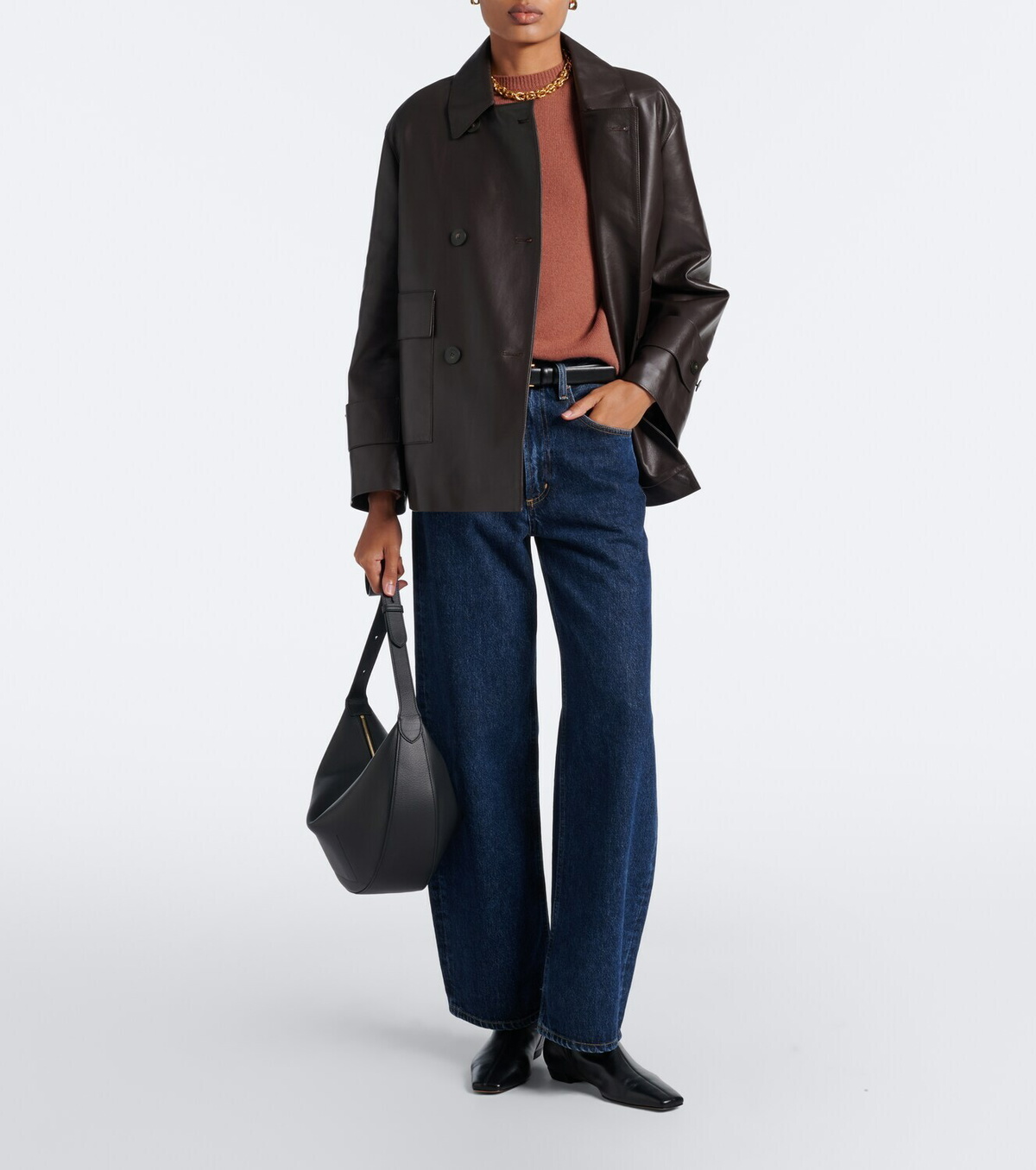 Joseph Delia double-breasted leather jacket