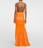 Norma Kamali Shirred halterneck gown