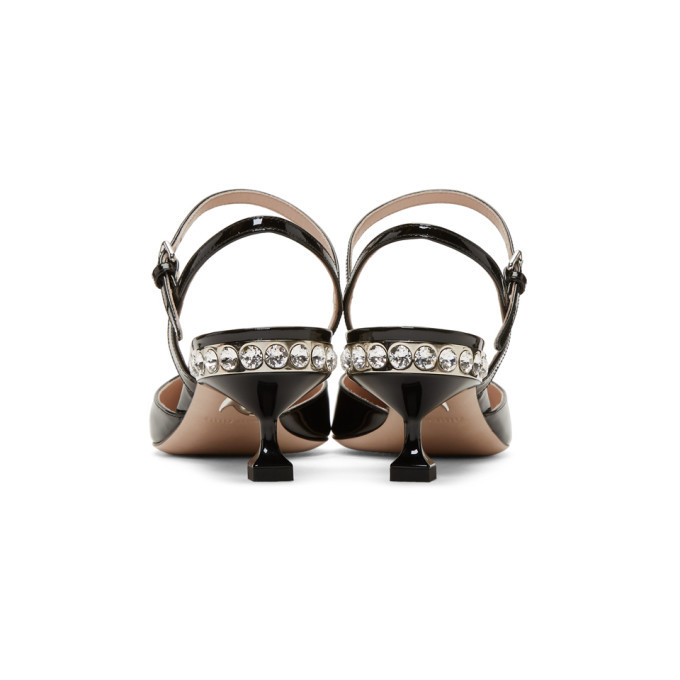 Miu Miu Black Patent Slingback Heels Miu Miu