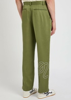 Malbon La Perla Straight-leg Tencel-twill Trousers Olive