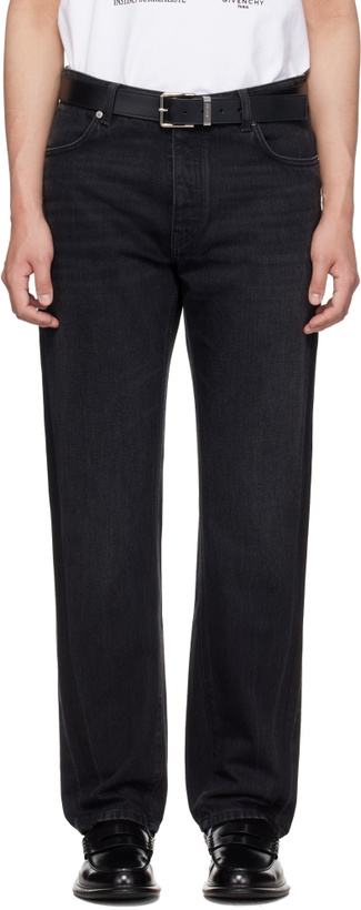Photo: Givenchy Black Couture Seam Straight Fit Shadow Washed Jeans