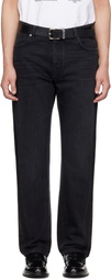 Givenchy Black Couture Seam Straight Fit Shadow Washed Jeans