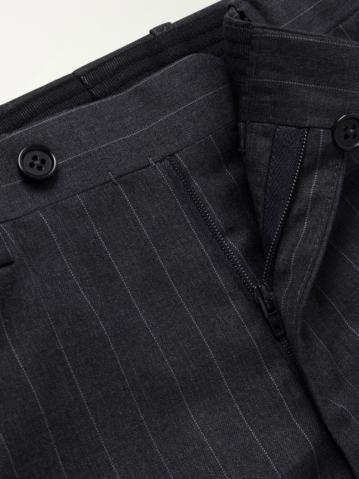 Kiton - Straight-Leg Pinstriped Wool Suit Trousers - Gray