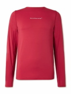 DISTRICT VISION - Perforated Logo-Print Aloe Stretch-Jersey T-Shirt - Red