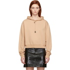 Off-White Tan Crop Logo Hoodie