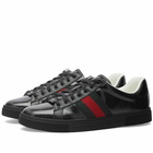 Gucci Men's Ace Crystal Monogram Sneakers in Black