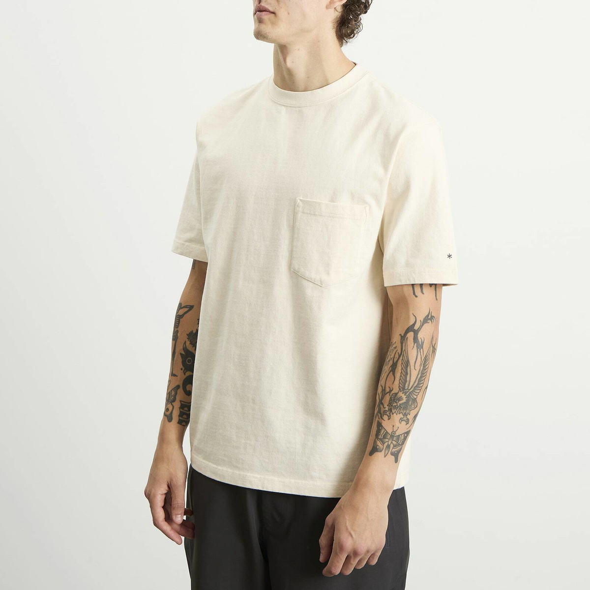 Snow Peak Men's Recycled Cotton Heavy T-Shirt in Oatmeal