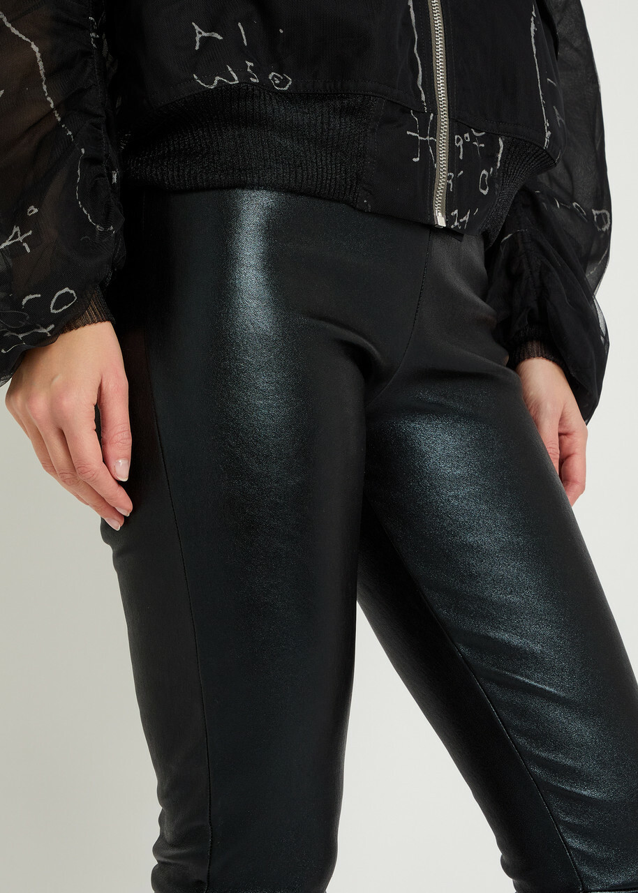 Rick Owens Lilies Carmen Flared-leg Leather-blend Trousers Black