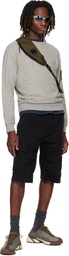 C.P. Company Black Stretch Sateen Cargo Lens Shorts