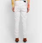 AMIRI - Slash Skinny-Fit Distressed Stretch-Denim Jeans - White