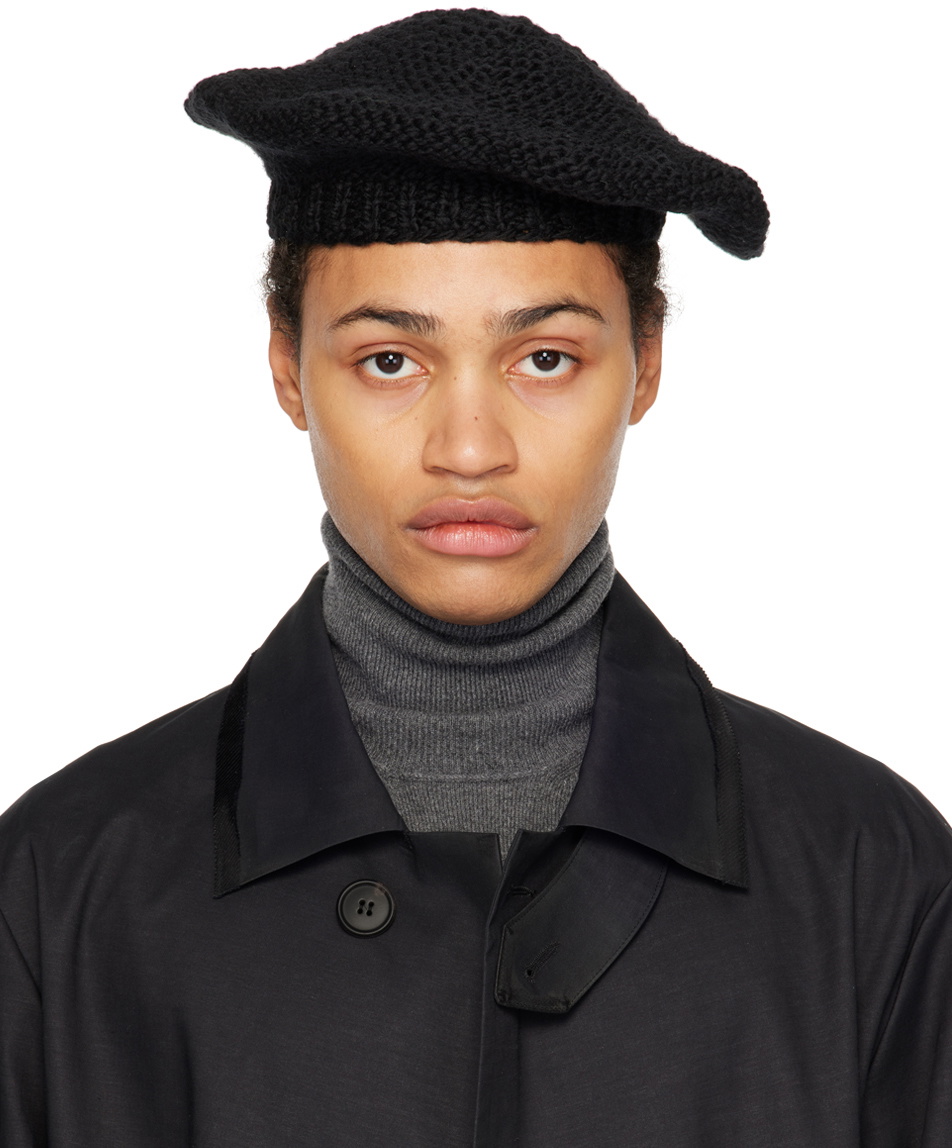 Maison Margiela Black Handmade Knit Beret Maison Margiela