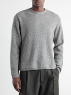FRAME - Waffle-Knit Wool and Cashmere-Blend Sweater - Gray
