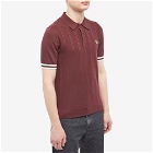 Fred Perry Authentic Men's Knit Polo Shirt in Oxblood