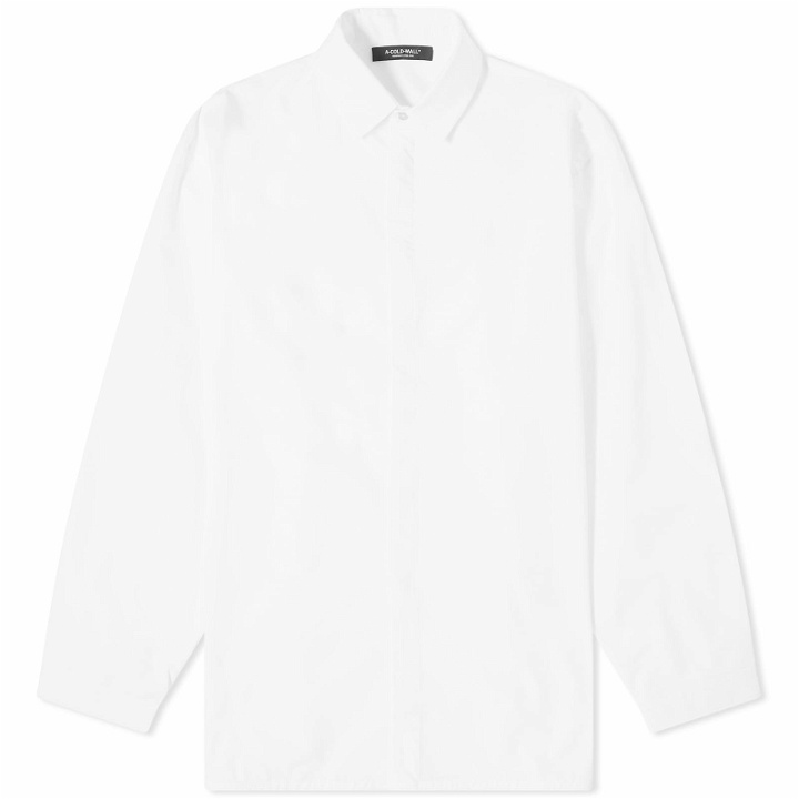 Photo: A-COLD-WALL* Men's Contrast Panel Shirt in Porcelain