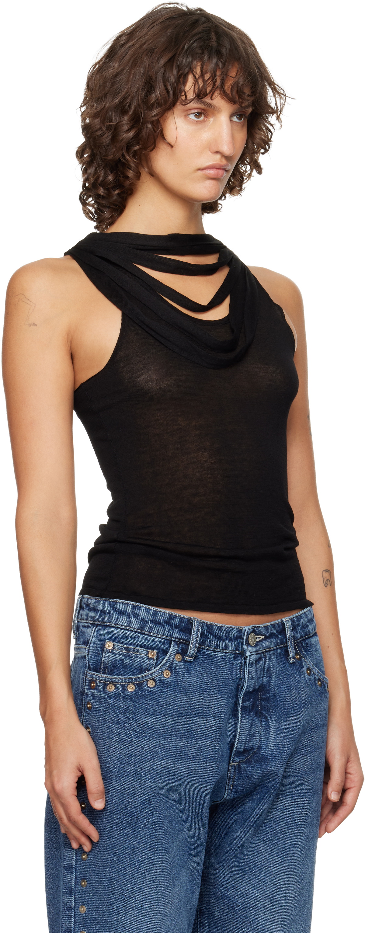 Paloma Wool Black Oliveti Tank Top