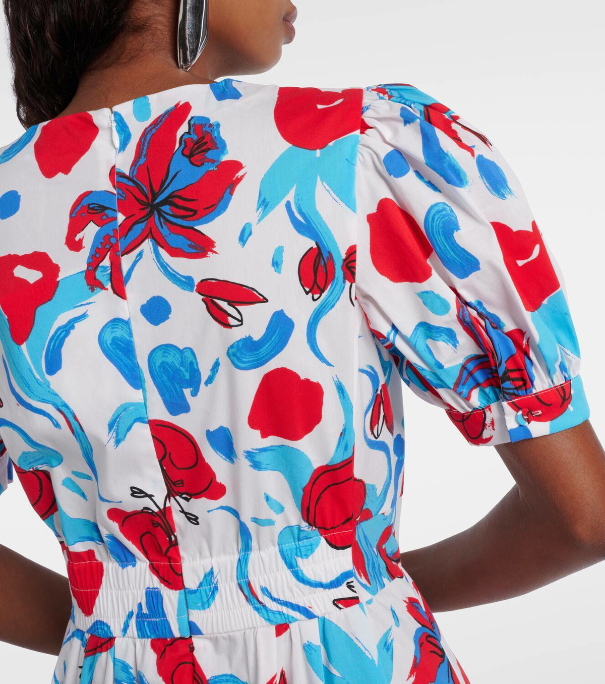 DVF ワンピース Heather floral cotton-blend midi dress952494 Diane von Furstenberg Heather floral cotton-blend midi dress
