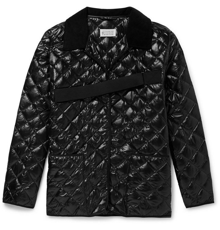 Photo: Maison Margiela - Oversized Corduroy-Trimmed Quilted Nylon Jacket - Black
