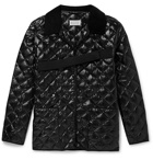 Maison Margiela - Oversized Corduroy-Trimmed Quilted Nylon Jacket - Black