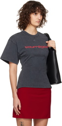 Courrèges Gray Fitted Printed T-shirt