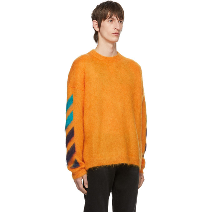 Off-White Orange Brushed Diag Sweater Off-White