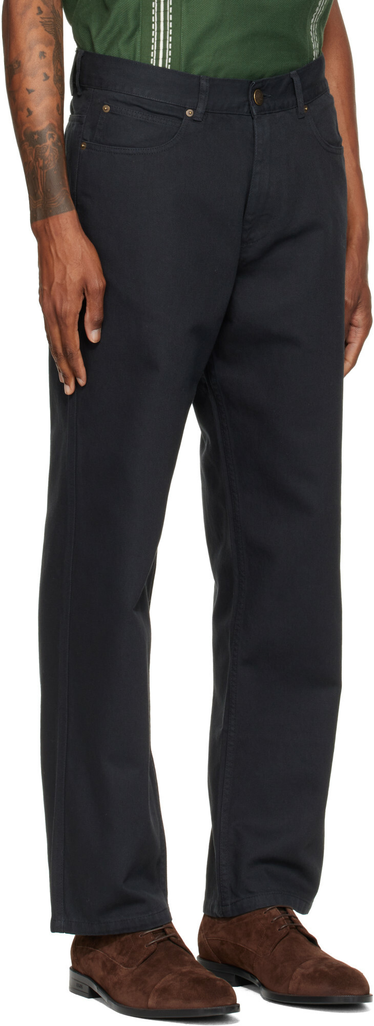 Palmes Black Coarse Trousers