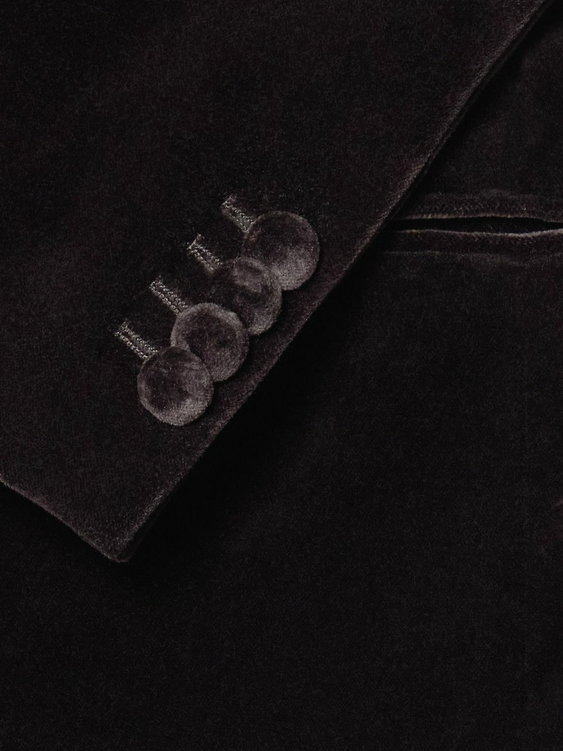 Mr P. - Double-Breasted Cotton-Velvet Tuxedo Jacket - Brown