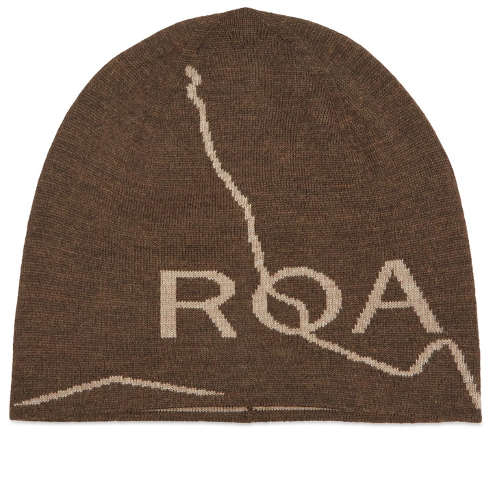 Photo: ROA Men's Logo Beanie in Dark Brown 