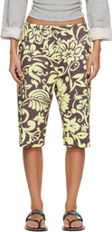 Dries Van Noten Brown & Yellow Patterned Shorts